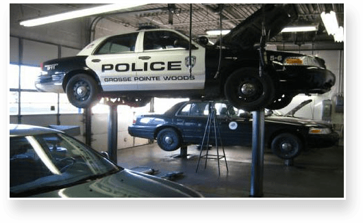 Police car serviced at Multistate Milex Auto Care in Warren, MI